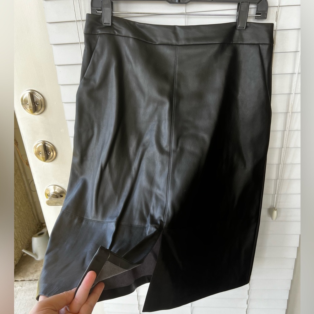 Skirt - midi faux leather